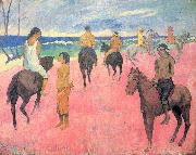Paul Gauguin Riders on the Beach painting